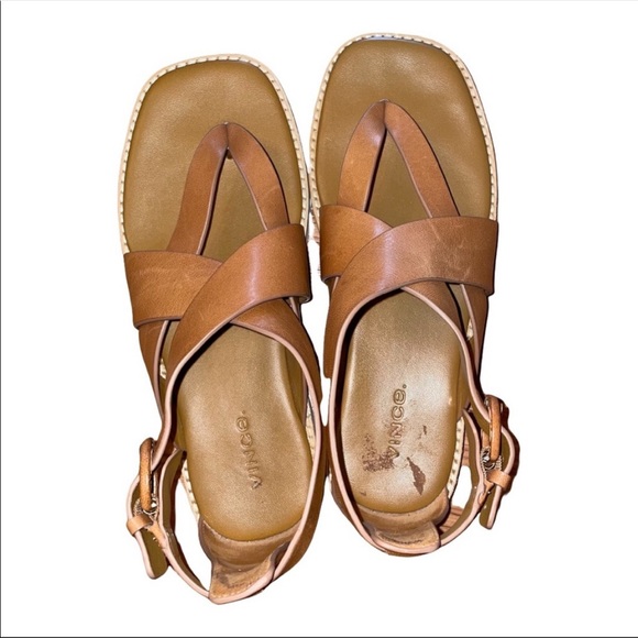 Vince Morris Tan LE Strappy Gladiator Sandals Size 6.5 36.5 - Picture 12 of 16